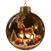 Nuevo producto transfronterizo: bola de cristal, adorno de bola transparente de muñeco de nieve para árbol de Navidad, decoración de ambiente festivo para el hogar