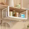 Estante colgante para debajo del gabinete Estante de almacenamiento para cocina Cesta de almacenamiento para condimentos y film plástico para el hogar Cesta colgante multicapa