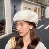 Estilo Coreano Nova Chegada Boné Bud seersucker Branco Primavera e Outono Fotos de Rua Chapéu Elegante Boina Design de Nicho Celebridade da Internet Feminina