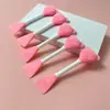Escova de Silicone 2 em 1 para Limpeza Facial e Aplicação de Máscara, Ferramenta de Duas Pontas para Limpeza Profunda, Esfoliação e Cuidados com os Poros