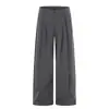 Pantalones Casuales de Rayas Verticales de Pierna Ancha Estilo High Street Americano para Hombre, Marca de Moda con Diseño de Doble Pinza y Cierre de Botón, Pantalones Largos de Pierna Recta