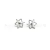 Pendientes de Tuerca Triángulo Flor de Titanio F136 con Circonita y Piercings de Labio Joyería para Piercings Corporales de Aleación de Titanio G23 con Circonita Brillante