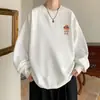 Sudaderas para hombre con estampado, cuello redondo, forradas de polar, versátiles, de lujo juvenil, en stock, venta al por mayor, nuevas y de moda