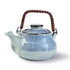 Chaleira de Cerâmica Queimada de Três Pontos Japonesa e Teapot com Vento Tatu Pintado à Mão Criativo Retro Simples Teapot Vermelho da Internet Restaurante