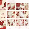 Libro de Materiales de Notas Adhesivas Retro Story, Serie Flores de la Mañana Recogidas al Atardecer, Decoración DIY para Diario Floral Vintage, 30 Hojas, 6 Diseños