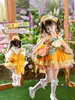 Vestido Lolita Floral para Niñas 2026 Nuevo Atuendo de Primavera, Otoño e Invierno para Cumpleaños Vestido de Hamburguesa Vestido de Princesa para Niñas de Verano