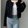 Estilo japonés y coreano, exportación del sudeste asiático, chaqueta corta de manga larga para otoño/invierno, top versátil