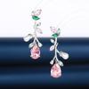 Novos Brincos Florais em Forma de Gota d'Água para Mulheres, Zircônia Microcravejada, Brincos de Prata S925 de Luxo Leve para Mulheres Atacado