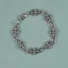 Pulsera de Doble Cruz de Marca Ch Trendy para Hombres, Popular en Europa y América, Pulsera de Estilo Oscuro Gótico Retro para Mujeres