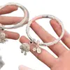Pulsera Regalo Flores Florecientes 520 para Mujer Brazalete Abierto de Plata Maciza Estilo Antiguo Nicho Regalo de Lujo Ligero para Novia Artículo Popular