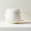 Taza Separadora de Té de Porcelana Blanca Pintada a Mano con Orquídea de las Dinastías Tang y Song, Taza Personal para Preparar Té con Revestimiento Interior, Juego de Té de Cerámica, Taza de Té para Oficina
