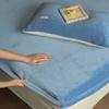 Lençol de Cama Veludo Leite Totalmente Fosco Outono e Inverno Aconchegante Protetor de Colchão Veludo Coral Peça Única Cobertura de Cama de Veludo Conjunto de Três Peças