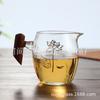 Taza de té de vidrio con mango de madera engrosado, resistente al calor, juego con filtro de té, accesorios para juego de té Kung Fu, té de madreselva y crisantemo