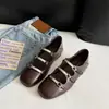 Zapatos Mary Jane con Hebilla Cuadrada para Mujer 2026 Planos Cómodos Versátiles Zapatos de una Sola Pieza Marrón Retro Antideslizantes Boca Poco Profunda Simples
