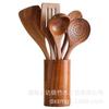 Espátula de Cozinha de Madeira de Acácia para Fábrica Transfronteiriça Utensílios de Mesa Conjunto de Utensílios de Cozinha de Madeira Suporte para Colheres de Madeira