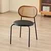 Silla de Comedor Tejida de Ratán y Madera Maciza para Uso en el Hogar, Silla Vintage con Respaldo de Ratán, Silla de Ratán Simple Estilo Japonés para Restaurantes de Moda