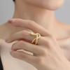 Anillo de Serpiente Anillo de Dedo Abierto de Moda Todo Fósforo Joyería para Mujer Nuevo Explosivo Exquisito Diseño de Alta Gama Sentido