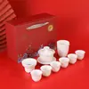 Juego de Té Kung Fu de Porcelana Blanca Dehua Color Jade con Gaiwan, Juego en Caja de Regalo, Regalos Corporativos, Recuerdos, Juego de Té, Cerámica