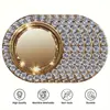 Temu Venta Caliente Patrón de Diamantes Impresión 2D Redondo Posavasos Estilo Bohemio Lino Posavasos Diseño Personalizado