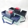 Caja de Regalo Negra, Caja de Joyería de Acrílico, Caja de Regalo para Labiales, Caja de Regalo de Flor de Rosa de Doble Apertura, Caja para Colgante