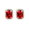 Joyería Transfronteriza Estilo Coreano Pendientes de Cristal de Colores Pendientes Sencillos de Pedrería para Mujer Venta al por Mayor de Comercio Exterior E026