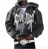 Moletom de Fleece 2026 com Zíper Completo, Design Gratuito, Processamento Gratuito, Transferência Térmica 2D, Padrões de Letras Impressos em 3D