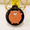 Bonito peine plegable con pequeño espejo cosmético, peine de masaje con cabeza de cojín de aire portátil, peine portátil de plástico de dibujos animados con airbag
