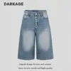 Pantalones Cortos Vaqueros Lavados Vintage Retro Americanos para Hombres y Mujeres, Verano 2026, Pierna Ancha, Sencillos, Versátiles, por Encima de la Rodilla