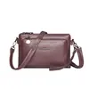 Bolsa Feminina de Exportação Transfronteiriça 2025 Nova Bolsa Multicamadas para Moedas e Celular Moda Tendência Simples Couro Macio Ombro Transversal