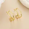 Pendientes de Aguja de Plata S925 de Nuevo Estilo Transfronterizos para Mujer, Pendientes Poligonales Pequeños Coreanos, Aros de Oreja Personales Simples y Elegantes Franceses