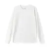 Camiseta de Manga Larga para Hombre, Algodón de Fibra Larga, Moderna y Versátil, Sudadera Cálida de Cuello Redondo para Mujer, Capa Interior Absorbente de Sudor y Amigable con la Piel