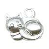 Set Mixto de 20 Colgantes Brillantes Plateados para Manualidades de Halloween con Forma de Fantasma Curioso, Telaraña y Murciélago para Pulseras, Collares y Accesorios de Joyería