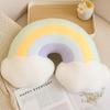 Juguete de Peluche Estilo Escandinavo Almohada Arcoíris Súper Suave Respaldo Lindo con Corona Adornos para Sofá Cojín de Luna y Estrella