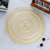 Mantel Individual de PVC Transfronterizo Creativo Impermeable a Prueba de Aceite Resistente al Calor Redondo Geométrico Hueco Decorativo Mantel Aislante del Calor