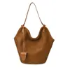 Bolso Cubo de Gamuza de Nicho para Mujer 2025 Otoño Nuevo Estilo Perezoso Bolso de Hombro de Gran Capacidad de Moda Bolso Tote Mate