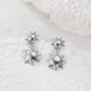 Pendientes de Acero Inoxidable Brillantes con Diseño de Sol Transfronterizos, Broqueles que No se Desvanecen, Pendientes de Moda Versátiles de Alta Gama, Nuevos Estilos de Otoño e Invierno