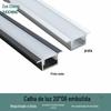 Luz Linear LED Canaleta de Alumínio Embutida Luz para Armário Guarda-Roupa Perfil de Alumínio Pré-Embutido Carcaça Longa Kit de Alumínio