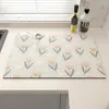 Tapete Drenante para Cocina de Tierra de Diatomeas con Diseño Floral Fresco, Tapete Absorbente de Agua Antideslizante para Encimera, Tapete para Secar Vajilla del Hogar al por Mayor