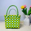 2025 Nuevo Color Bolso Tejido Bolso Escolar para Niños Bolso de Mano Cesta de Regalo de Mano Bolso Infantil Bolso de Playa Cesta de Compras