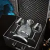 Juego de regalo de copas de vino tinto con dos copas de cristal de fondo de diamante, apto para regalar, uso doméstico, copas de vino estilo europeo