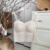 Sutiã Cropped de Renda com Estampa de Ondas e Costas Nuas Moda Feminina Elegante Slim Fit Para Usar por Baixo ou por Cima