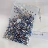 1440 Piezas de Joyería de Diamantes Planos para Uñas, Lujo Ligero, Elegantes Diamantes Azules para Uñas en Forma de Ojo de Caballo Torcido Mini Grandes y Pequeños