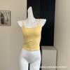 Camisola de Dos Piezas Falsas con Recortes en Color de Contraste y Almohadillas para el Busto para Mujer, Look Adelgazante, Top Sexy y Dulce que se Puede Usar como Ropa Interior