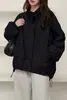 Chaqueta de Primavera y Otoño Transfronteriza Japonesa, Cortavientos e Impermeable, Dobladillo Suelto, Moda Casual Cuello Alto Estilo Nuevo para Mujer