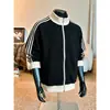 Sudadera con Cardigan de Tres Rayas Americano para Hombre 2026 Nuevo Estilo Marca de Moda Bloque de Color Cuello Alto Deportiva Casual Sudadera Moda para Hombre