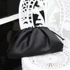 Bolsa Nube para Mujer, Bolso Plegado de Pinza, Color Sólido, Nuevo Bolso de Mujer Estilo Coreano, Bolso de Hombro, Bolso Cruzado, Estilo Perezoso, Cuero Genuino, Moderno