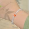 Pulsera de Ágata Blanca Natural Qingyi para Mujer Pulsera Ultrafina de una Sola Vuelta de Ágata Roja del Sur Nicho Jade Hetian Hecho a Mano Pulsera para Mujer