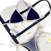 Traje de Baño Estilo Europeo y Americano para Playa de Aguas Termales Amazon, Nuevo Traje de Baño de Dos Piezas al por Mayor para Mujer, Bloques de Color Negro