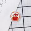 Accesorios de joyería DIY al por mayor de resina acrílica geométrica redonda relieve conejo búho parche pequeño colgante