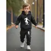 Conjunto de Ropa para Niños Transfronterizo Amazon Aliexpress Comercio Exterior Dropshipping para Niños Mayores Sudadera con Capucha y Pantalones de Chándal Conjunto de Dos Piezas